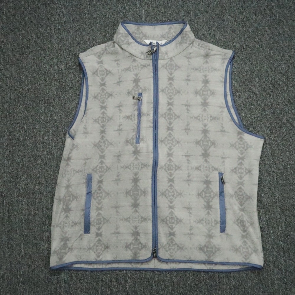 Peter Millar Vest Men XL Gray Micro Shearling Fleece Full Zip Pocket Performance